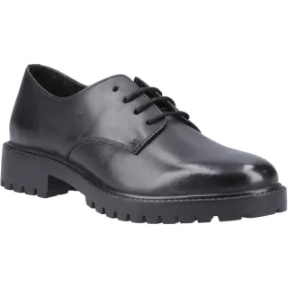 Hush Puppies Aubrey Schnürsenkel Senior Leder Mädchen schwarze Derby-Schuhe