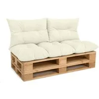 Amilian Palettenkissen Palettenauflagen Set 3-tlg., 120x80 cm + 2x 40x60 cm, für Palettenmöbel, Balkon, Terrasse und Wohnbereich