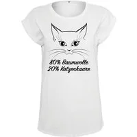 Youth Designz Print-Shirt Katzenhaare Damen T-Shirt mit lustigem Spruch als Geschenk für Frauen Fun Shirt mit modischem Statement Print