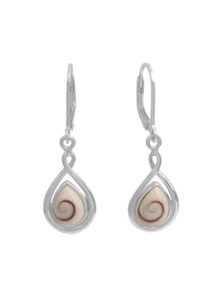 Zeeme Pearls Ohrringe Silber 925 rhodiniert mit weißer Muschel 35mm lang
