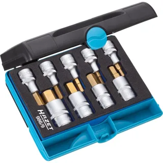 HAZET Kraft Steckschlüssel-Einsatz, Sechskant (1/2 Zoll) 3 teiliges Set - 986/13