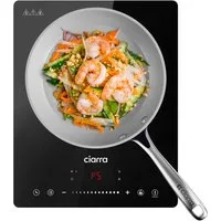 CIARRA Einzel-Induktionskochplatte 30cm Induktionskochfled CBTIH1, Induktionskochfeld 1 Platte 2000W Einzelkochplatte Touch-Control