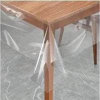 Emhelle Tischdecke Tischfolie Transparent Tischdecke Durchsichtig Tischschutz Wasserdicht (Größen wählbar, Wasserdicht Abwaschbar Fettdicht Tischschutz für Innen und Außen)