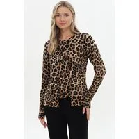 Passioni Cardigan Twinset mit Allover-Leoprint