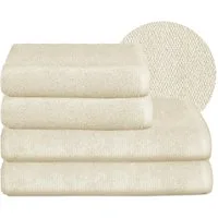 Beautex Handtuch Set, Premium Frottier Sets, 100% Baumwolle 550g/m², Multischlaufen-Optik, Frottier, saugstark, weich, flusenfrei, schnelltrocknend, schadstoffgeprüft