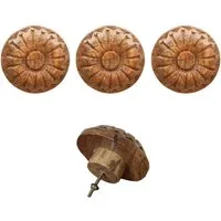 Marrakesch Orient & Mediterran Interior Kommode 3er Set Boho Möbelgriff Admir handgefertigt aus Holz Knopf massiv 9 cm (3 St), Handarbeit