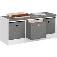 Woltu Schuhbank (1-St), mit Sitzfläche, Sitzbank mit Stauraum, 3 Stoffschubladen