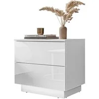 Lookway Nachttisch LINA mit Push-Open System Hochglanz LED