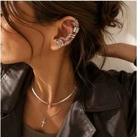 XCOAST Ohrring-Set 11-teiliges Ohr-Cuffs Set Silber – Clip-Ohrringe ohne Piercing (vielseitig kombinierbar, 11-teiliges Set), schmuck set geschenk damen