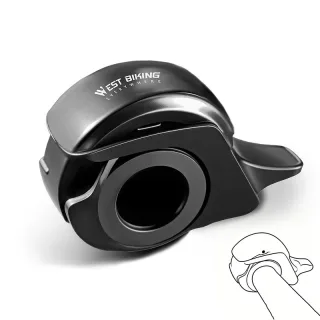 WEST BIKING Mini Invisible Bike Bell Aluminum Alloy Whale Shape Bicycle Thumb Bell MTB Road Bike Handlebar Bell for 22.2