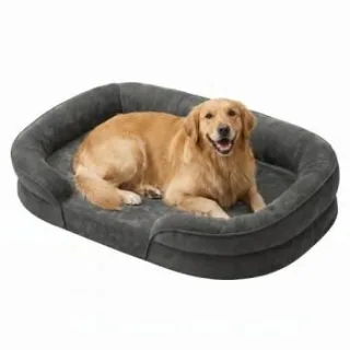 FEANDREA Hundebett, Hundekissen, abnehmbarer, waschbarer Bezug, rutschfest M-XXXL