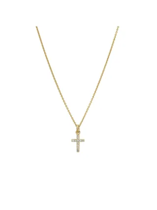 Lyomi Anhänger 585/- Gelbgold Kreuz 11 synth. Diam. 0,09ct.
