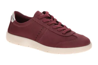 Ecco 239363 BELLA 2 - LACE UP Damenschuhe in Rot/Silber, bequeme Sneaker