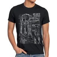style3 T-Shirt AT-AT blaupause walker star krieg wars imperium der sterne vader