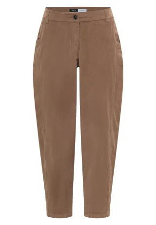 CECIL - Mid Waist Barrel Leg Hose im Casual Fit earthy taupe - Gr. - 28