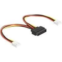 Strom-Adapterkabel SATA 15 Pin Stecker > 2x Floppy 4 Pin Buchse 15cm