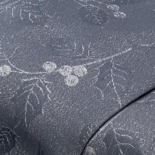 Jacquard "Ilex-Zweige" mit Glitzergarn, grau/silber