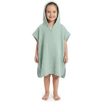 Laynenburg Badeponcho Musselin für Kinder mit Kapuze - Poncho aus 100% Baumwolle, als strandponcho, surf Handtuch poncho für Baby, Mädchen & Jungen
