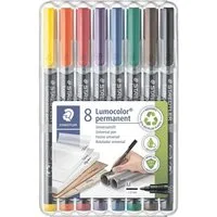 STAEDTLER Permanentmarker Lumocolor permanent M, (8-tlg), wisch- und wasserfest