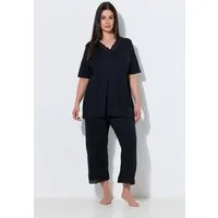 Ulla Popken Pyjama Pyjama Lochstickerei Halbarm Modalmix