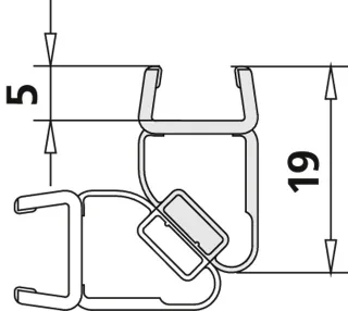 Kermi 1648 1x Magnetprofil, Länge: 2000 mm, 6032434 6032434