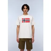 Napapijri T-Shirt Kurzarm, mit Rundhalsausschnitt, aus Baumwolle, gerader Abschluss