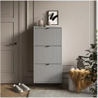 Vicco Schuhkipper Eliza, Grau, 60 x 130 cm mit 3 Klappschubladen (1 St)