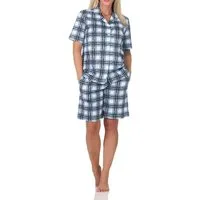Normann Pyjama Normann Damen kurzarm Pyjama Shorty in Karo Optik - auch in Übergröße