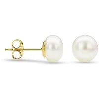 Miore Perlenohrringe MA4008E Ohrstecker 14 Karat (585) Gold, für Damen aus Gelbgold - Made in Italy