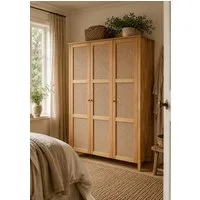 OTTO home Kleiderschrank Hällevik Eiche - aus FSC® Massivholz, Wiener Geflecht Soft-Close – skandinavisches Design