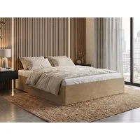 Beautysofa Bett SARA mit Bettkasten, Metallrahmen und Gasdruckfedern (Erhältlich in 3 Breiten: 140, 160 oder 180 cm, Dekor Eiche Cremona, stabile 22 mm Möbelplatte), mit oder ohne Matratze