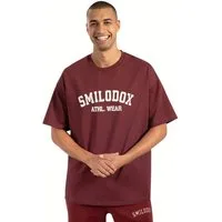 Smilodox T-Shirt Kayson, Locker geschnittenes Oversize Shirt mit Retro Frontprint bequemer Rundhalsausschnitt weiches Material Streetwear Look