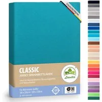 leevitex® Spannbettlaken 180x200 - 200x220 cm, 40 cm Steghöhe, Stoffdicke 150 g/m², Jersey, Gummizug: rundum, (1 Stück), verschiedene Farben, OEKO-TEX® STANDARD 100 zertifiziert