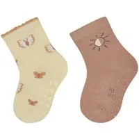 Sterntaler® ABS-Socken ABS Socken 2er-Pack Schmetterling (2-Paar, 2er-Pack) ABS Socken 2er-Pack, Schmetterling, rutschfest, weich & atmungsaktiv