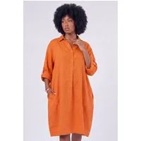 YC Fashion & Style Blusenkleid Leinen-Tunika Oversized One Size in Unifarbe