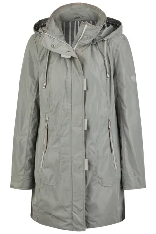 Barbara Lebek - Jacke mit Kapuze light olive - Gr. - 42