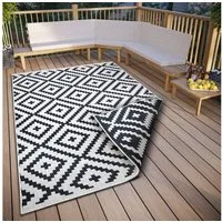 OTTO home Teppich Ronda Wendeteppich, rechteckig, Höhe: 5 mm, Sisal-Optik, Flachgewebe, In- und Outdoor, geometrisches Boho Design
