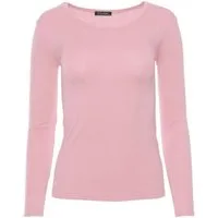 Muse Rundhalsshirt Basic Rundhals Langarmshirt Skinny Fit 1093-O