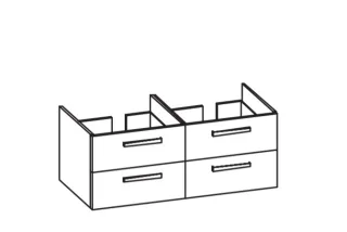 Artiqua 412 Waschtischunterschrank für Daylight K0729 Weiß Matt Select, 412-WU4L-I03-7161-171 412-WU4L-I03-7161-171