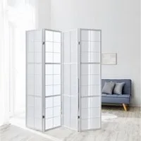 Homestyle4u Paravent Raumteiler Holz Trennwand Weiß Indoor Hochzeit Sichtschutz (4 St., 4-teilig), faltbar