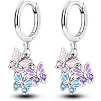 ELLAWIL Paar Creolen Ohrschmuck Schmetterlings Disign Ohrringe für Damen & Mädchen (GESCHENKIDEE), inklusive Geschenkschachtel