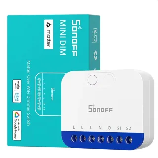 SONOFF MINI-DIM MINI Extreme Matter Over WiFi Dimmer Switch Wide Lighting Compatibility Matter-enabled Google Apple Home