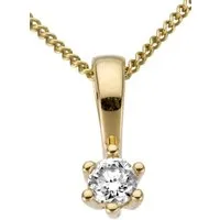 Firetti Kettenanhänger Schmuck Geschenk Gold 750 Halsschmuck Anhänger Halskette Solitär, mit Brillant in Krappenfassung