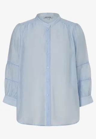 MORE & MORE - Fließende 3/4-Arm-Bluse blau - Gr. - 38
