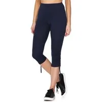 Merry Style Leggings Damen 3/4 Capri-Leggings mit Raffung aus Baumwolle MS10-380 (1-tlg) elastischer Bund