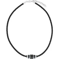 TOM TAILOR Kette mit Anhänger Schmuck Geschenk Edelstahl Leder Kautschuk