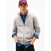 Tommy Hilfiger Sweatjacke ESSENTIAL FLEECE STAND COLLAR mit Stehkragen, regular fit, Rippbündchen