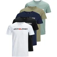 Jack & Jones Print-Shirt Bedrucktes T-Shirt aus Baumwolle (5er-Pack)