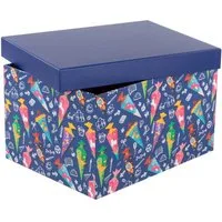 Idena Geschenkbox Geschenkbox - Schultüte blau, 31 x 24 x 18 cm