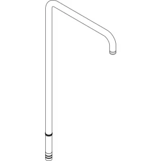 hansgrohe Brausearm Axor Front Showerpipe mit 92242000 Thermostat/2jet Kopfbrause chrom